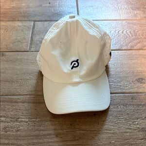 Peloton White Baseball Cap with Navy Logo